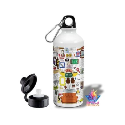Botella Deportiva Friends Serie Tv Doble Tapa Aluminio