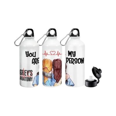 Botella Deportiva Greys Anatomy Doble Tapa Aluminio Modelos