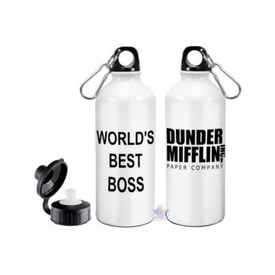Botella The Office World Best Boss Deportiva Aluminio 2 Tapa