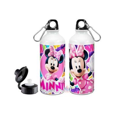 Botella Minnie Mouse Infantil Deportiva Aluminio 2 Tapas