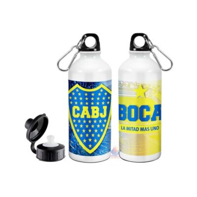 Botella Deportiva Boca Juniors Mitad Mas Uno Aluminio