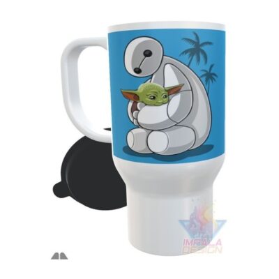 Jarro Térmico Plástico Baby Yoda Star Wars Mandalorian Mod 01