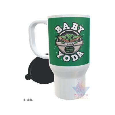Jarro Térmico Plástico Baby Yoda Star Wars Mandalorian Mod 03