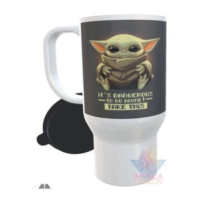 Jarro Térmico Plástico Baby Yoda Star Wars Mandalorian Mod 06