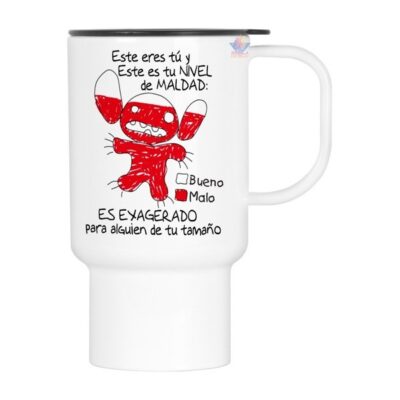 Jarro Térmico Stitch Nivel De Maldad Odio Lilo