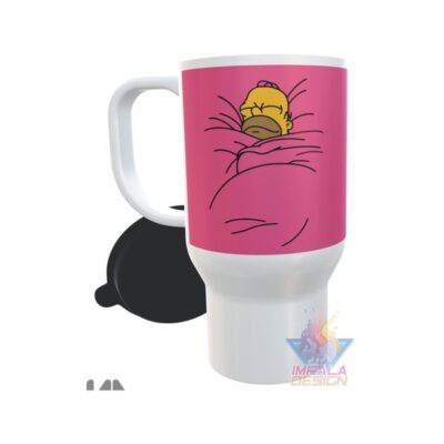 Jarro Térmico Homero Simpson Cama Pastelito Meme Plástico