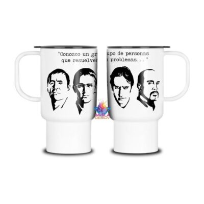 Los Simuladores Personajes Jarro Térmico Frase Conozco Grupo