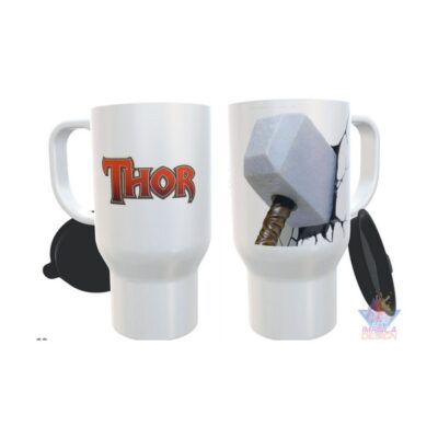 Jarro Térmico Thor Martillo Rayo Marvel Comic Plástico