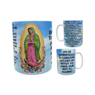Taza Cerámica Virgen Guadalupe Oración Madre Dios Religión