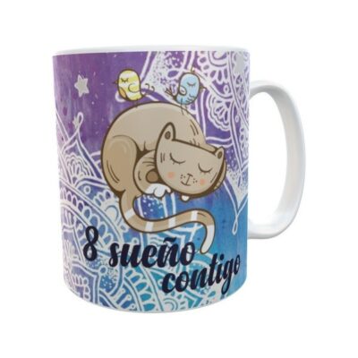 Taza Cerámica Gatos Gatitos Amor Pensar Soñar