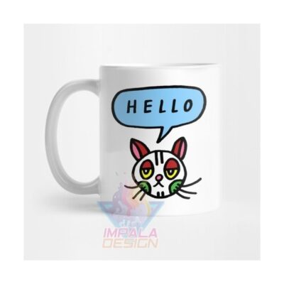 Taza Gato Cat Gatito Gatitos Hello Hola Burbuja Cerámica