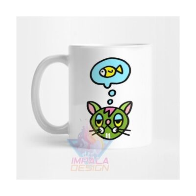 Taza Gato Cat Gatito Gatitos Pez Burbuja Cerámica