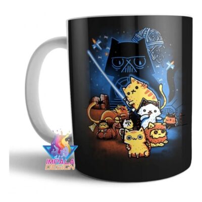 Taza Cerámica Gato Star Wars Cat Wars Sable Varios Modelos