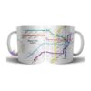 Taza Cerámica Buenos Aires Red De Subte Mapa Combinaciones