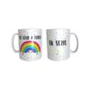 Taza Desayuno Arco Iris Cerámica Café Odio A Todos En Serio