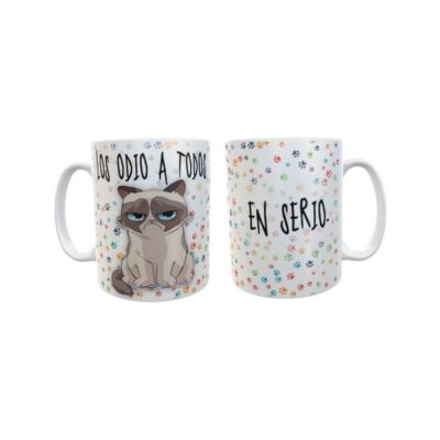Taza Gato Los Odio A Todos En Serio Unicornio Arco Iris