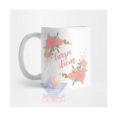 Taza Carpe Diem Vive El Día Frase Motivación Cerámica Mod1