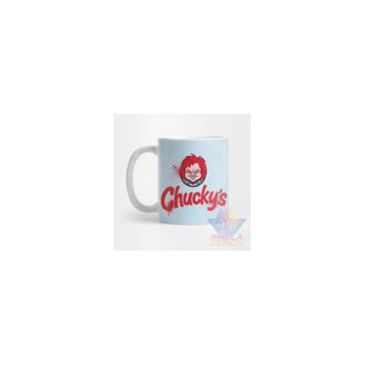 Taza Chucky Terror Cuchillo Muñeco Cerámica Childs Mod 02