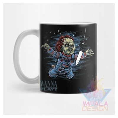 Taza Chucky Terror Cuchillo Muñeco Cerámica Childs Mod 04