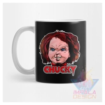 Taza Chucky Terror Cuchillo Muñeco Cerámica Childs Mod 08