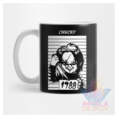 Taza Chucky Terror Cuchillo Muñeco Cerámica Childs Mod 09