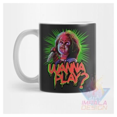 Taza Chucky Terror Cuchillo Muñeco Cerámica Childs Mod 10