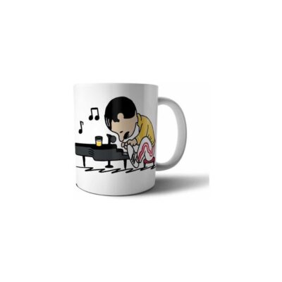 Freddie Mercury Taza De Cerámica Queen Cantante Piano