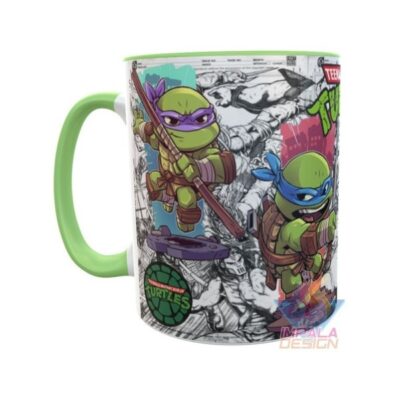 Taza Cerámica Tortugas Ninja Mutantes Mod02 Verde