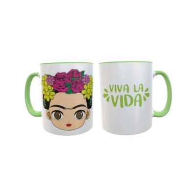 Frida Kahlo Viva La Vida Taza Cerámica Verde Impala Design