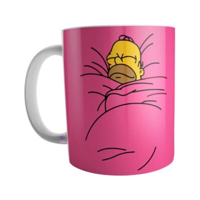 Taza Homero Simpson Cama Pastelito Meme Cerámica