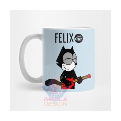 Taza Gato Felix Cat Gatito Gatitos Guitarra Cerámica