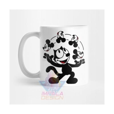 Taza Gato Felix Cat Gatito Gatitos Mickey Mouse Cerámica