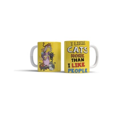 Taza Simpson Loca De Los Gatos Cerámica I Like Cats