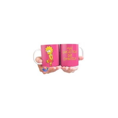 Lisa Simpson Taza Cerámica Más Sarcástica Que Simpática