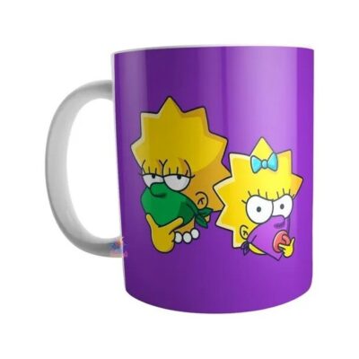Taza De Cerámica Lisa Simpson Feminista Pañuelo Morado