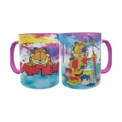 Gato Garfield Taza Cerámica Dibujo Felino Exotico Pintando