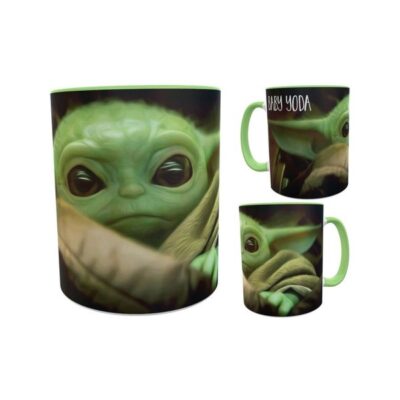 Taza Cerámica Yoda Baby Star Wars Verde Mandalorian Skywalker