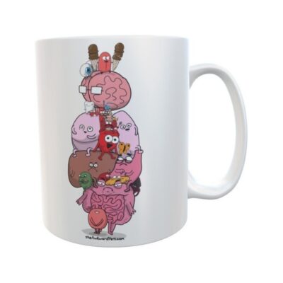Taza The Awkward Yeti Comic Heart And Brain Cerámica