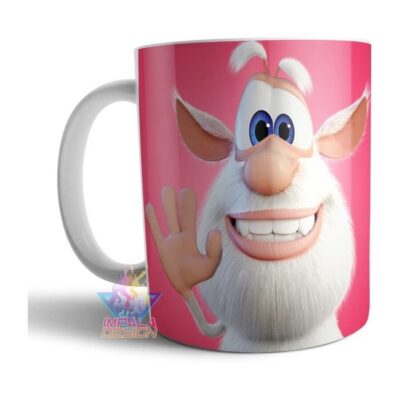 Taza De Cerámica Baboo Cartoon Dibujo Monstruo Blanco