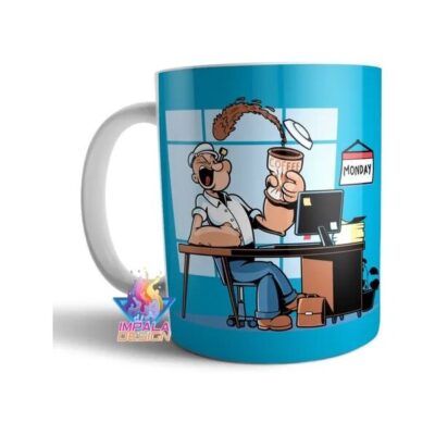 Taza De Café Cerámica Popeye Energía Lunes Morning Energy