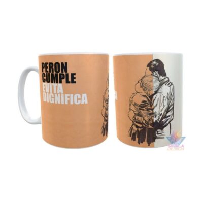 Taza Evita Eva Duarte Abrazo Perón Cumple Cerámica Mod 02