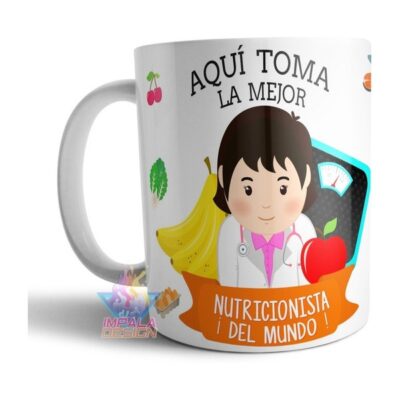 Taza Nutricionista Mujer Regalo Cerámica Profesión La Mejor