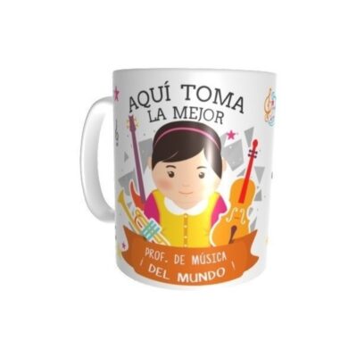 Taza Profesora De Música Cerámica Profesiones Abogada Etc