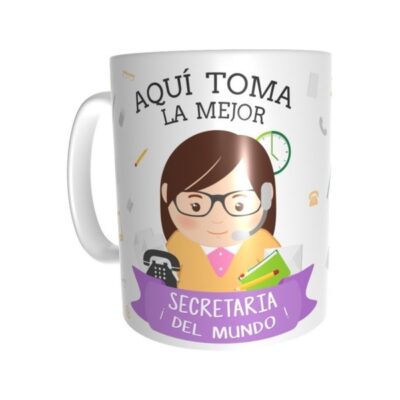 Taza Aquí Toma La Mejor Secretaria Regalo Original Cerámica