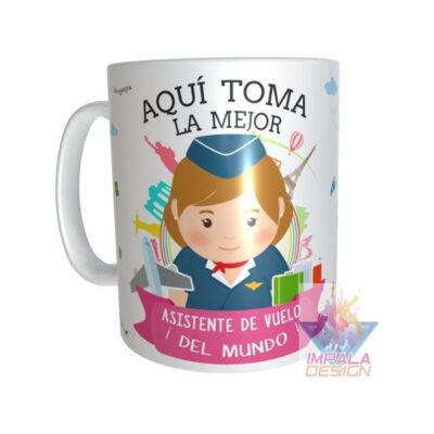 Taza Asistente De Vuelo Cerámica Azafata Profesiones Abogada