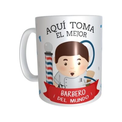 Taza Barbero Peluquería Cerámica Profesiones Abogada Maestra