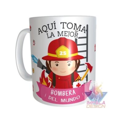 Taza Bombera Cerámica Profesiones Abogada Maestra Doctor