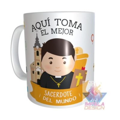 Taza Cerámica Aquí Toma El Mejor Sacerdote.