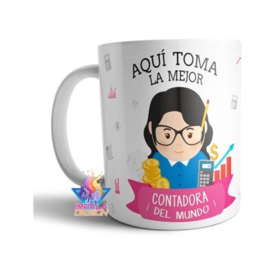 Taza Contadora Cerámica Profesiones Abogada Maestra Doctor