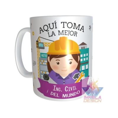 Taza Ingeniera Civil Cerámica Profesiones Abogada Maestra